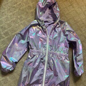 Purple shiny windbreaker